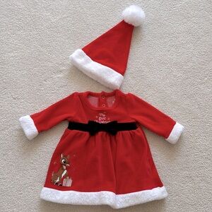 “My First Christmas” Rudolph Dress and Hat Set